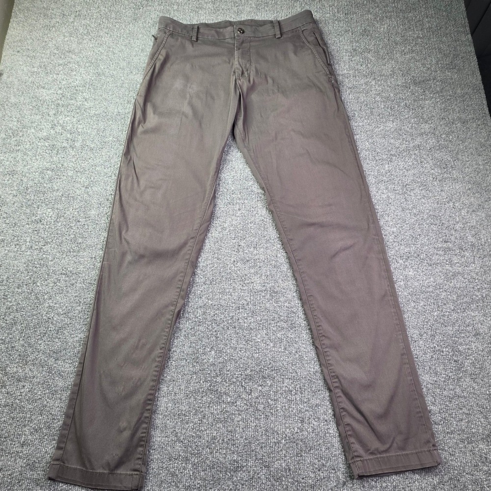 Birddogs Chino Pants Mens 32x34 Grey Stretch Cotton Nylon Casual Trousers